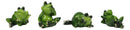 Set of 4 Whimsical Green Pond Frogs in Multiple Poses Decorative Figurines