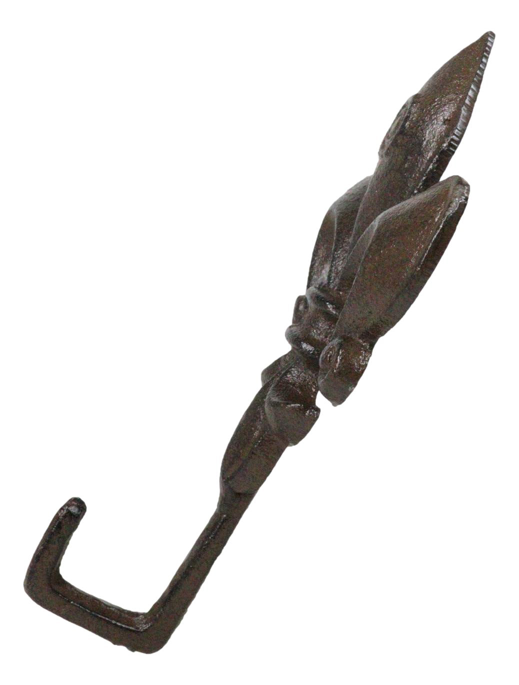 Pack Of 2 Cast Iron Rustic Fleur De Lis Emblem Wall Hook Towel Coat Hats Hangers