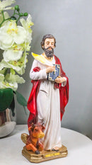 Christian Apostle Of Jesus Saint Luke The Evangelist With Ox Figurine 8"H