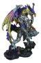 Large Hyperion Rainbow Armored Dragon With Excalibur Sword Letter Opener Decor