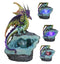 Green Purple and Gold Earth Dragon On LED Faux Geode Crystals Rock Figurine