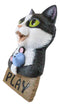 Whimsical Crazy For Cats Feline Kitty Black Cat Play Door Or Wall Hanging Sign