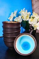 Pack Of 6 Blue Sky Aozora Kannyu Ceramic Small Rice Soup Appetizer Bowls 10oz