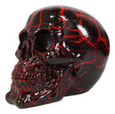 Red Lightning Thunder Bolt Punk Rock Black Skull Figurine Ossuary Macabre Art