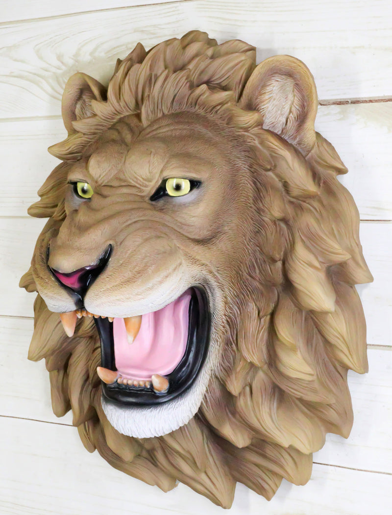 Ebros Gift Large King of The Jungle Roaring Lion Head Wall Mount Bust Sculpture Plaque