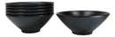 Pack Of 6 Black Silk Melamine Large Ramen Pho Soup Pasta Salad Mixing Bowls 50oz
