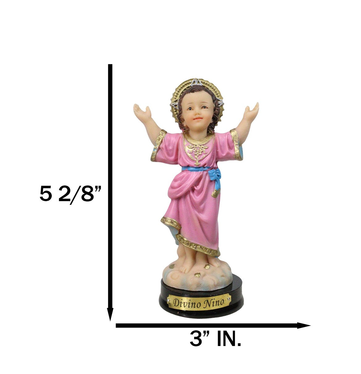 Catholic Christian Santo Nino Divine Child Jesus Christ Figurine With Base 5"H - Ebros Gift