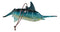 Set Of 6 Nautical Blue Swordfishes Ocean Marine Wall Decor Tree Ornaments