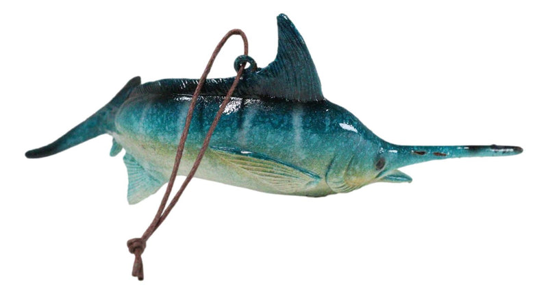 Set Of 6 Nautical Blue Swordfishes Ocean Marine Wall Decor Tree Ornaments