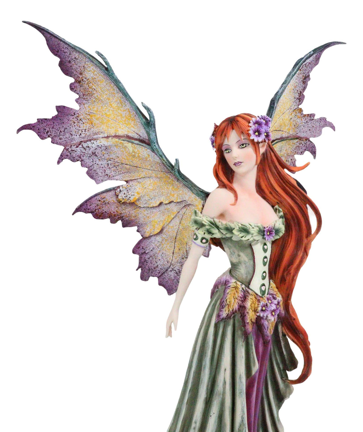 Amy Brown Large Summer Fairy Queen With Flower Adornment Statue Garden Fairies - Ebros Gift