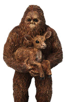 Sasquatch Bigfoot Holding Baby Deer Woodland Cryptid Forest Figurine