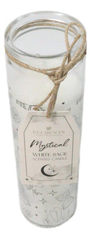 Mystical Magic Symbols White Sage Wicca Tall Tube Scented Candle Home Fragrance