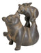 Rustic Hog Heavens Angel Wings Mother Pig Snout Kissing Baby Piglet Figurine