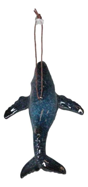 Set Of 6 Nautical Blue Humpback Whales Ocean Marine Wall Decor Tree Ornaments