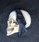 Poe's Raven Nevermore Skull Masque Ornament On Pole Stand Or Wall Sculpture