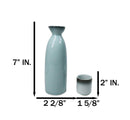Blue Sky And Stars Seikai Porcelain Sake Carafe Flask 9oz & 4 Ochoko Cups Set