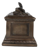 Bronzed Inspirational Laurel Cross Sleeping Guardian Angel Cremation Urn Statue
