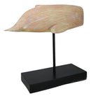 Nautical Marine Contemporary Sperm Whale Fish Faux Wood Sculpture On Pole Stand