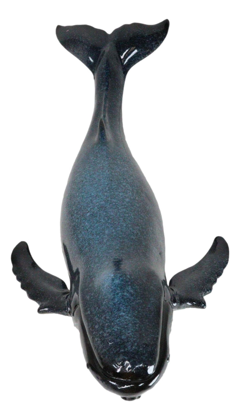 Large Nautical Ocean Marine Baleen Blue Humpback Whale Swimming Figurine 17"L