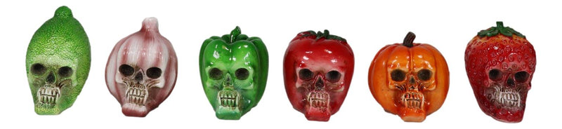 Garlic Bell Pepper Tomato Strawberry Pumpkin Bitter Melon Mini Skulls Set of 6