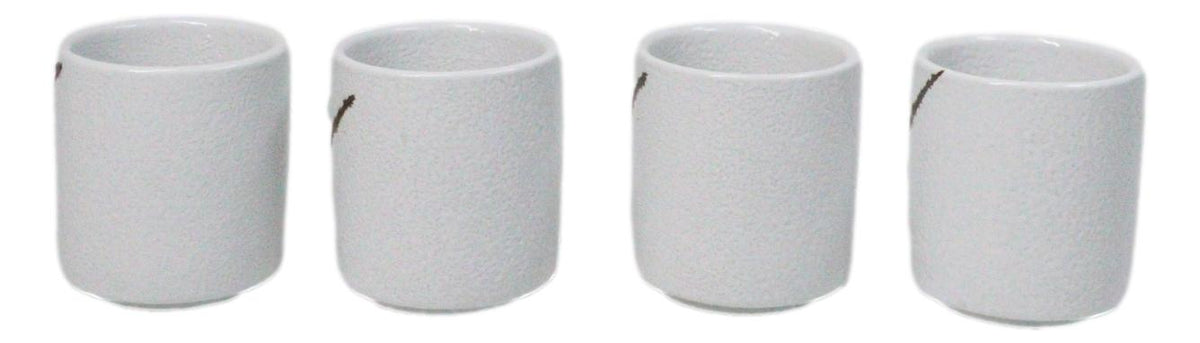 Set of 4 Yukino Hana Snow Flowers Art Porcelain 1.25oz Ochoko Yuzu Sake Cups