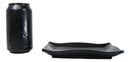 Pack Of 6 Black Silk Melamine Rectangular Wavy Buffet Lunch Sushi Plates 6.75"L