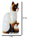 Balinese Wood Handicrafts Adorable Blue Eyed Feline Cat & Kitten Family Figurine