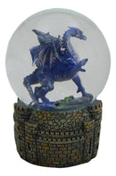 Legends Fantasy Blue Midnight Dragon Water Globe With Glitters Figurine 100mm