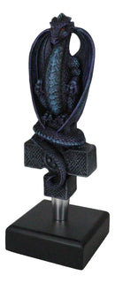 Medieval Fantasy Midnight Bahamut Blue Dragon Novelty Beer Tap Handle Figurine