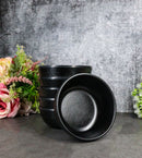 Pack Of 6 Black Silk Melamine Rice Miso Soup Salad Appetizer Shallow Bowls 12oz
