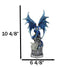Armored Blue Guardian Water Elemental Dragon On LED Crystals Pedestal Figurine