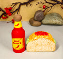 Ceramic Taco Tuesday Hot Sauce Bottle And Cheese Taco Salt Pepper Shakers Set