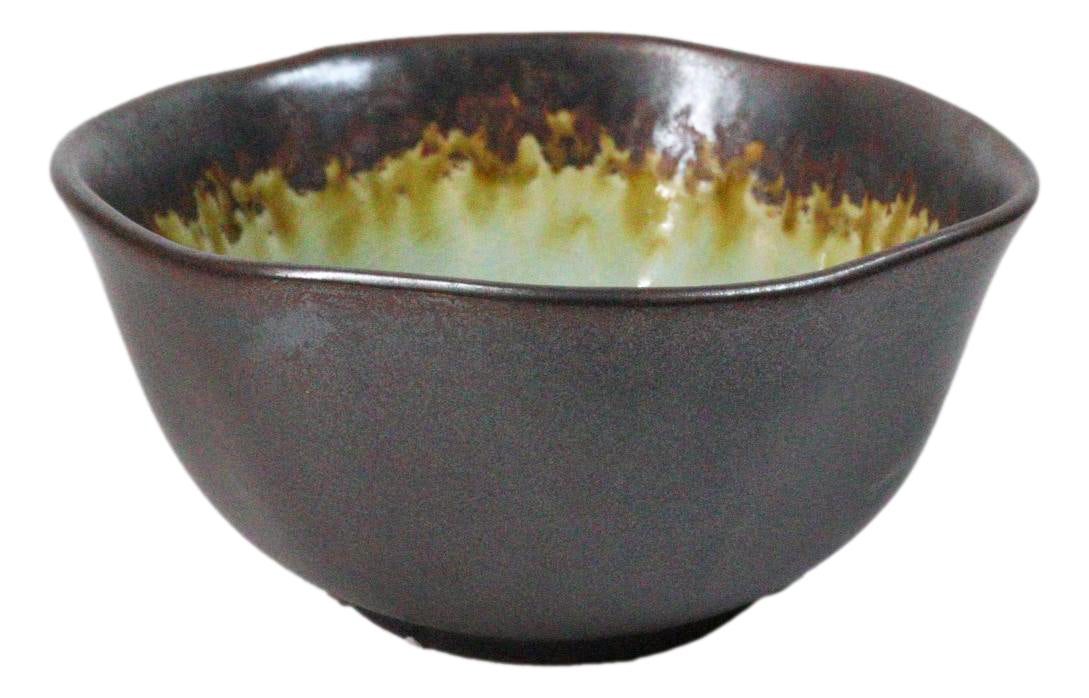 Pack Of 6 Crackle Green Midori Kannyu Ceramic Medium Soup Donburi Bowls 20oz