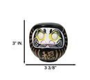 Black Talisman of Stability Japanese Zen Daruma Figurine With Unpainted Eyes