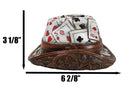 Rustic Country Western Casino Poker Cards Faux Leather Cowboy Hat Money Bank