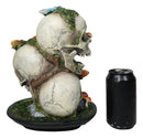 Macabre Death Moths Toadstool Mushrooms and Moss Fungi Trio Skulls Figurine