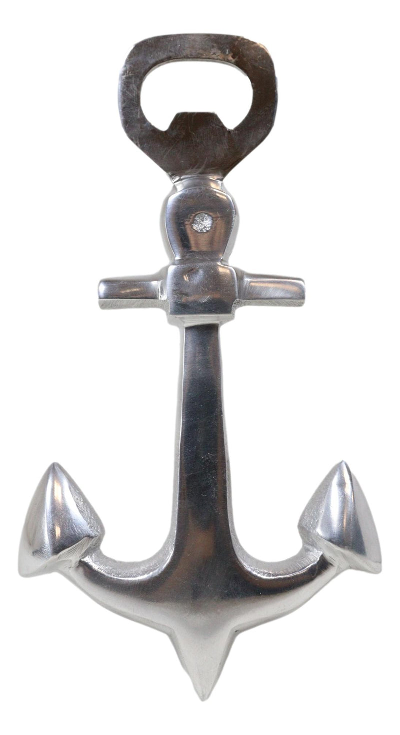 Aluminum Sleek Nautical Port Sailor Ship Trident Anchor Hand Bottle Opener
