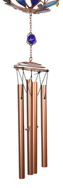 Monarch Butterflies by Floral Garden Globe Art Glass Gemstones Metal Wind Chime