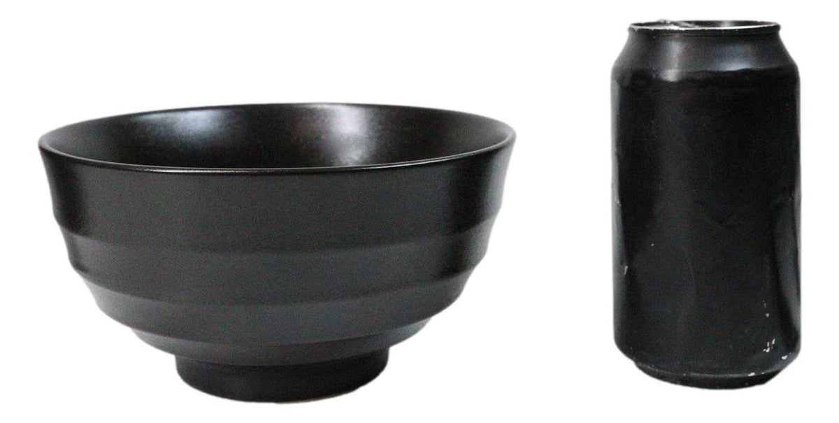 Pack Of 6 Black Kokuyo Minimalist Ceramic Medium Soup Salad Rice Bowls 24oz
