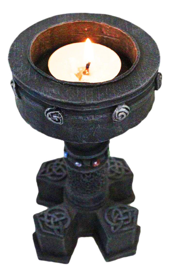 Wicca Celtic Knotwork Motherhood Trinity Shield Knots Votive Candle Holder