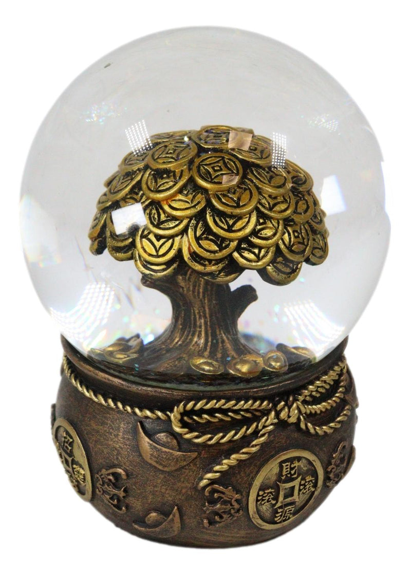 Feng Shui Golden Money Tree of Prosperity Wealth Fortune And Luck Water Globe