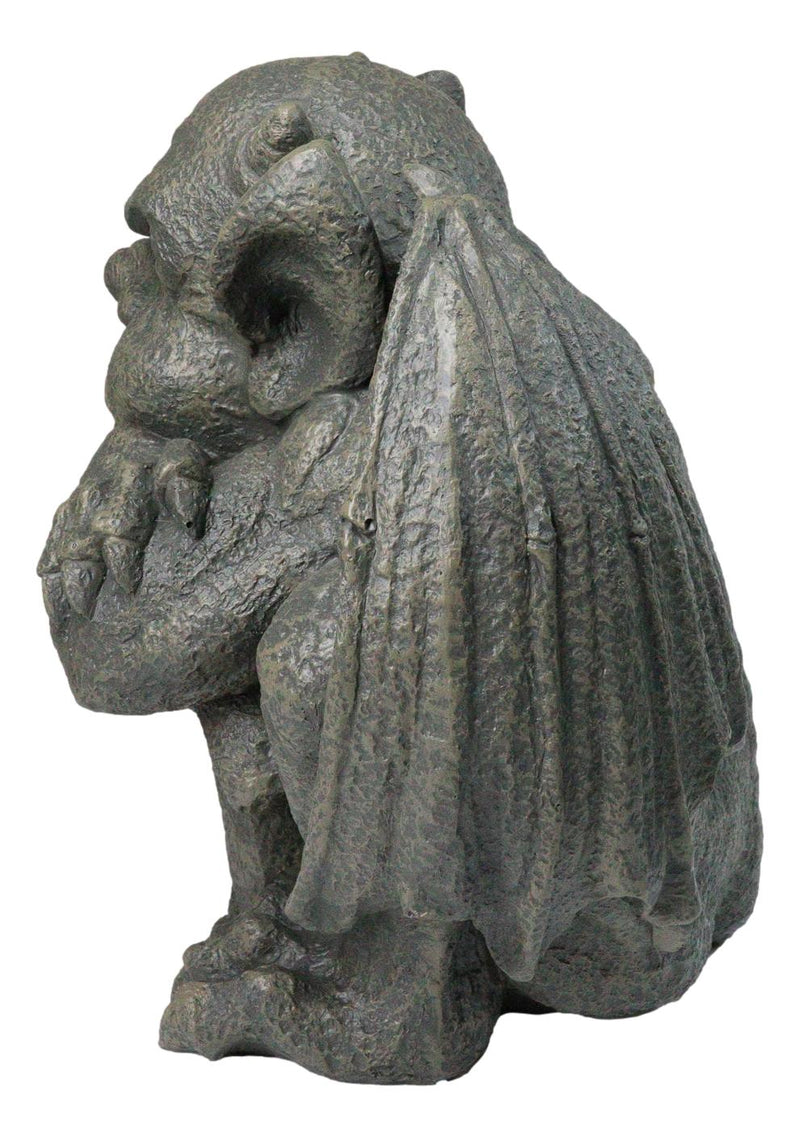 Gothic Stoic Warrior Notre Dame Gargoyle Sword Bearer Chimera Figurine 12"H