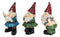 Set of 3 Rude Old Mr Gnomes Flipping The Bird Mooning and Conniving Figurines