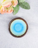 Set Of 6 Blue Sky Aozora Kannyu Ceramic Wavy Round Condiment Sauce Dishes 3oz