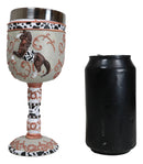 Trail Of Painted Ponies Western Leather Cowboy Horse Pony Scroll Art Wine Goblet