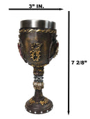 Nautical Pirate Skull Wine Goblet with Crossed Cutlass Red Bandana Chalice