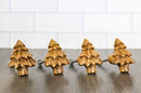 Set Of 4 Western Rustic Forest Pine Trees Faux Wooden Cabinet Door Pull Knobs