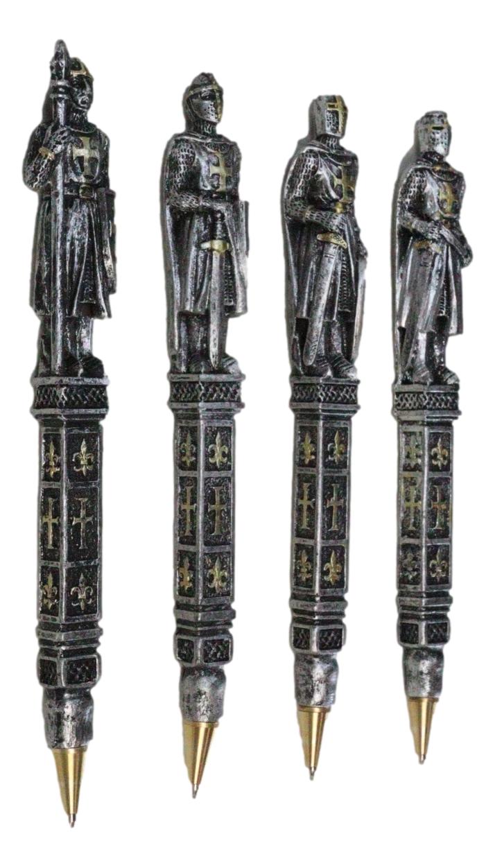 Set of 12 Medieval Crusader Templar Knights Of The Cross Le Fleur Writing Pens