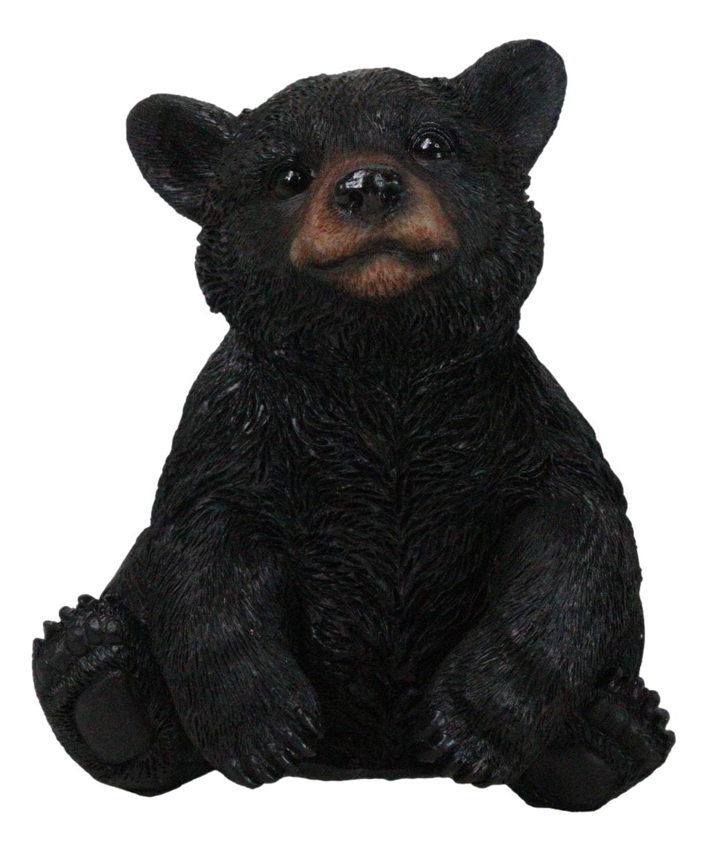 Rustic Western Forest Wonders Sitting Baby Black Bear Cub Whimsical Figurine