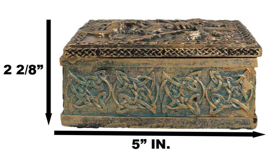 Viking Chief God Odin The All Father With Ravens Arrows War Trinket Box Figurine